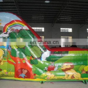 Animal Theme World 0.55mm PVC Giant Inflatable Double Lane Slip Super Slide thumbnail-3