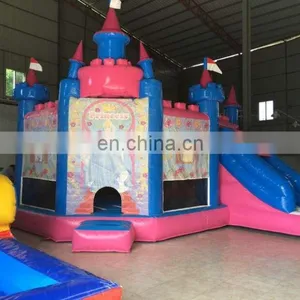Commercial Grade PVC 0.55mm Material Inflatable Princess Bouncy Castle With Slide HT006 thumbnail-1