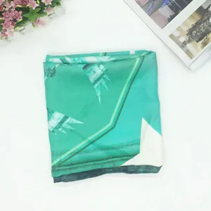 Cheap Price Wholesale New Design Custom Logo Pashmina Silk Scarf Printed 50x50 thumbnail-2
