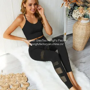 Women's 2 Piece Outfits Yoga Wear Sets Crop Top Legging Workout Suit Swear thumbnail-3