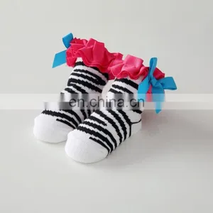 Baby Socks Zebra Cartoon Pattern Baby Socks Bowknot European and American Cotton Newborn Floor Socks Spring and Autumn Shape thumbnail-4