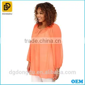 Summer Woman Clothes 2016 Latest Fashion Plus Size Long Sleeve Blouse thumbnail-2