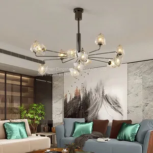 New European Modern Simple Bedroom Chandelier Creative Crystal Glass Lamp Shade Chandelier Living Room Chandelier Personality Atmosphere thumbnail-5