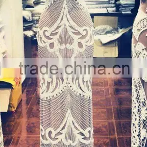 GOWN HANDWORK FABRIC TRIM APPLIQUE DRESS thumbnail-2