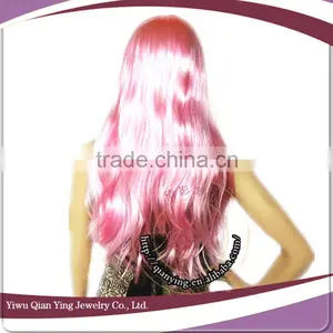 Cheap Long Pink Body Wave Party Wig thumbnail-3
