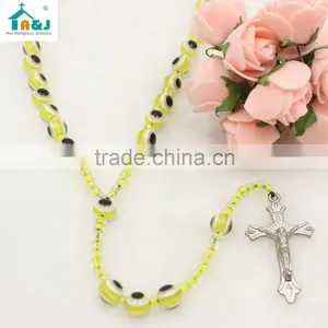 Hot Sale Religious Catholic Alloy Plastic Rosary Bead Necklace thumbnail-2