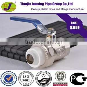 Double Thermal Fusion Fittings Single Female Threaded Brass Ball Valve for PERT-AL-PERT Pipe thumbnail-1