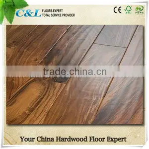Hot Sale Anti-slip Natural Small Leaf Acacia Hand Scraped Hardwood Flooring thumbnail-1
