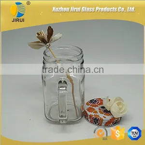 450ml Clear Glass Mason Jar With Handle thumbnail-5