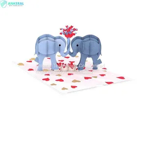 Love Elephants 3D Pop-up Card Best Valentine’s Day Pop-up Card Showing Love to my Girlfriend thumbnail-2