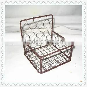 Handmade Decorative Colored Plastic Coated Wire Storage Basket thumbnail-1
