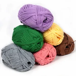 China Yarn Factory 100% Polyester T-shirt Handbag Knitting Crochet Yarn thumbnail-1