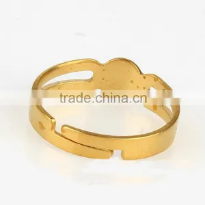 South Korea Diy Jewelry Accessories High Quality Brass Plating Couple Rings thumbnail-3
