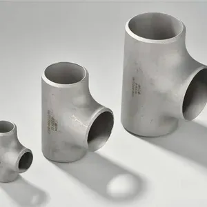 3A/SMS/DIN Stainless Steel Polished Welded Reducing Tee thumbnail-3