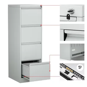 Metal Storage Office 2 3 4 Drawers Office Cabinet Steel Filing Vertical Drawer Filing Cabinet for Home Office School Equipment thumbnail-2