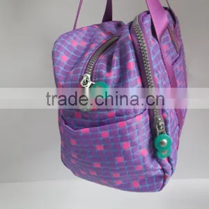 2016 New Korean Style Checked Fabric Purple Handbag Bag for Women Daily Shopping thumbnail-3