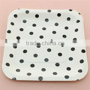 Birthday Party Supplies Disposable Paper Tableware Chevron Striped Dot Paper Plates thumbnail-3
