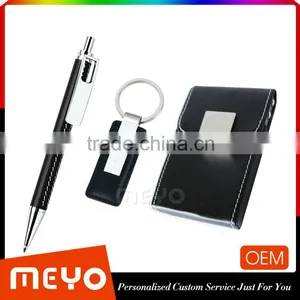 ID Card Holder With Locker Key Ring Clip Metal Pen Ballpoint for Business Gift thumbnail-1