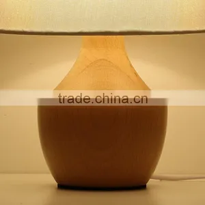 OEM Wholesale Wooden Lamp Modern Fabric Shade Desk Lamp Led Light LED Wood Table Light JK-879-22 LED Wood Table Lamp thumbnail-3