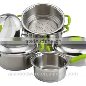 2015 New Strainless Steel Cookware With Silicone Handle thumbnail-2