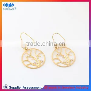 Promotion Gold Hollow Alloy Slice Drop Earrings for Women Wholesale thumbnail-1