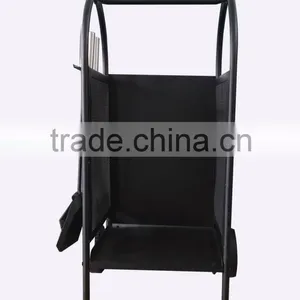 Firewood Cart Painted in Black/ Firewood Storage Cart thumbnail-2