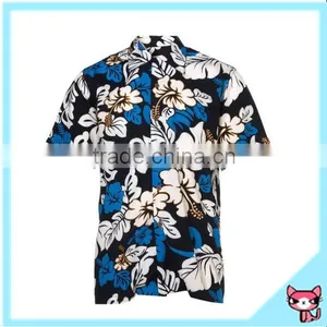 Customize Big Flower Printed Hawaiian Cotton Shirts thumbnail-1