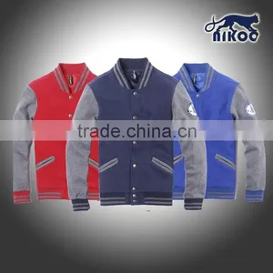 Plain Custom Slim Varsity Jackets in Blue Made in China thumbnail-2