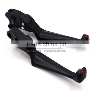 BJ-LS241-022 Costom Black Skull End Billet Aluminum Motorcycle Clutch Brake Lever For Harley thumbnail-2