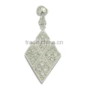 Sterling Silver Cubic Zircon Charm Pendant thumbnail-1