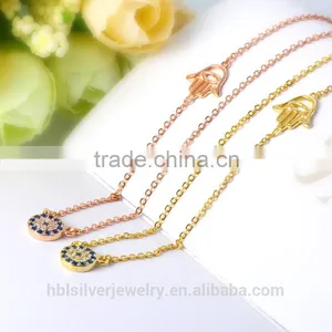 2017 Latest 925 Sterling Silver Jewelry Necklace With Gold Plating thumbnail-1