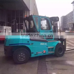 Four Wheel Heavy Duty ac Motor Powered 8 Ton Battery Electric Forklift thumbnail-1