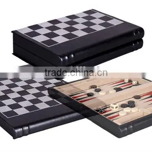 2 In 1 Foldable PU Leather Chess Table And Backgammon Board Case thumbnail-1