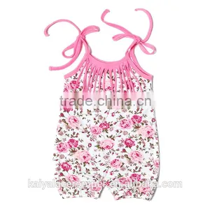 Baby Clothing China Pink Floral Pattern Cotton Romper for Gift Baby thumbnail-1