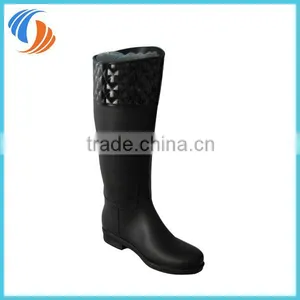 Women's New Stylish PVC Solid Waterproof Boots Hight Tube Rain Boots thumbnail-1