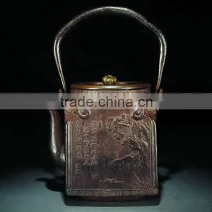 100% Handmade Cast Iron Teapot Hand-made Old Iron Teapot Chinese Traditional Teapot thumbnail-2