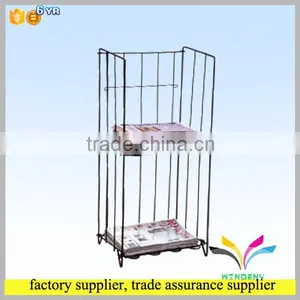 Hot Sale Fashion Store Detachable Metal Wire Floor Rack Display for Newspaper thumbnail-1