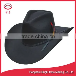 Brim Up-Turned Wool Felt Western Cowboy Hat With Heart Top thumbnail-1
