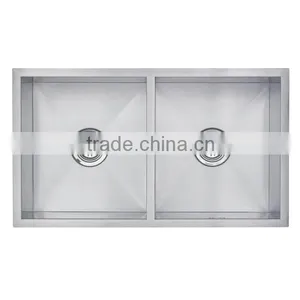 Equal Double Bowl Stainless Steel Handmade Kitchen Sink thumbnail-1