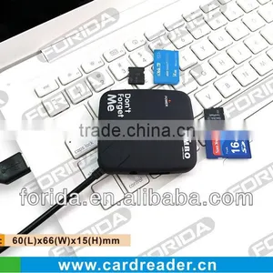 With Light Indicate USB 2.0 Black Combo- 3 Ports Hub & Card Reader SD+MS+M2+TF,combo Usb Hub thumbnail-1