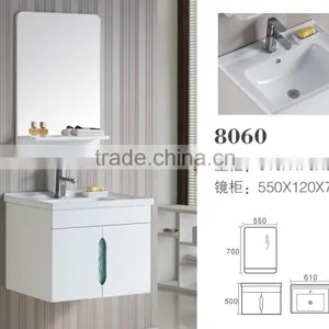 8060 Ceramic Counter Top Cabinet Basin Thin Edge Basin Bathroom Sink PVC Cabinet thumbnail-1