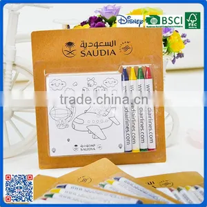 2016 New Style 4 Colors Wax Crayons With Drawing Paper in Blister Card for Promotion thumbnail-3