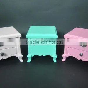 High Quality Painted White Pink Jewellery Accessory Wooden Music Box thumbnail-4