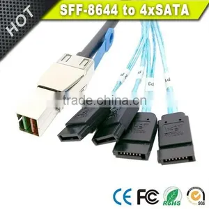1 Meter External Mini SAS HD SFF-8644 to 4 X SATA Cable thumbnail-3