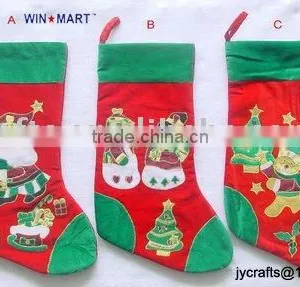 Embroidery Velvet Xmas Stocking thumbnail-1