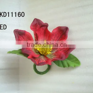 2014 Hot Sale Artificial Flower Silk Artificial Magnolia Flower Napkin Ring thumbnail-1