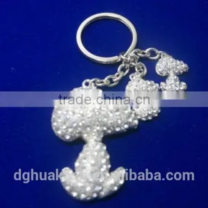 Snoopy Pet Puppy Rhinestone Dot Decorative Keyring thumbnail-1
