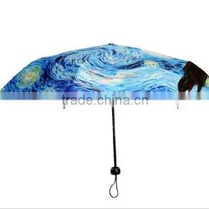 2014 Van Gogh Oil Painting Hot Sale Promotion Folding Umbrella thumbnail-1