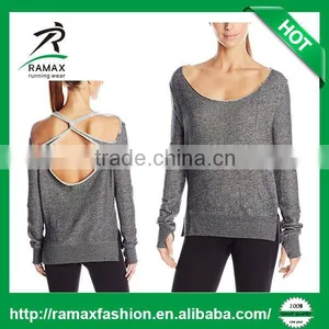Ramax Custom Women Latest Design Backless Crush Pullover Sweatshirt Tops thumbnail-1