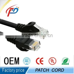 1ft 2ft 3ft 5ft 10ft Black Color Copper Clad Alunimun Cat 5e Cat6 Patch Cable thumbnail-1